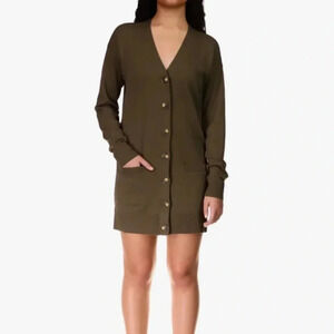 NWT Sanctuary Women’s Mini Dress/Long Cardigan Sweater (Olive Green)